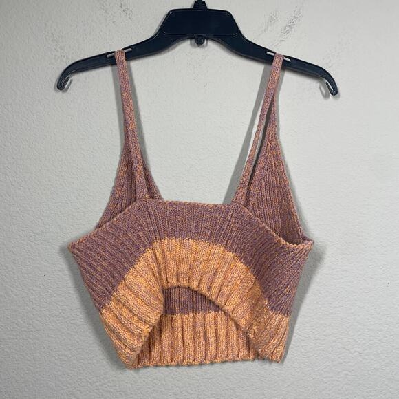 Intimately Free People Medium Here All Day Cotton Sweater Crop Tank Top Orange - Picture 4 of 10